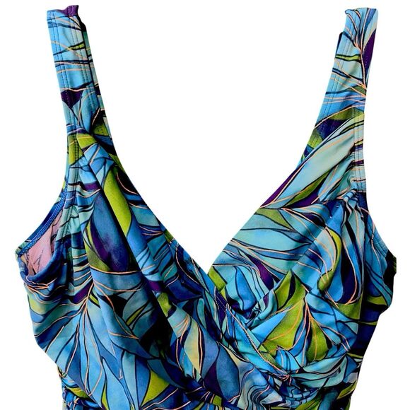 Kirkland Miraclesuit Women’s 1 Piece Swimsuit | Oceanus Palm Floral Size 16 - Picture 5 of 9